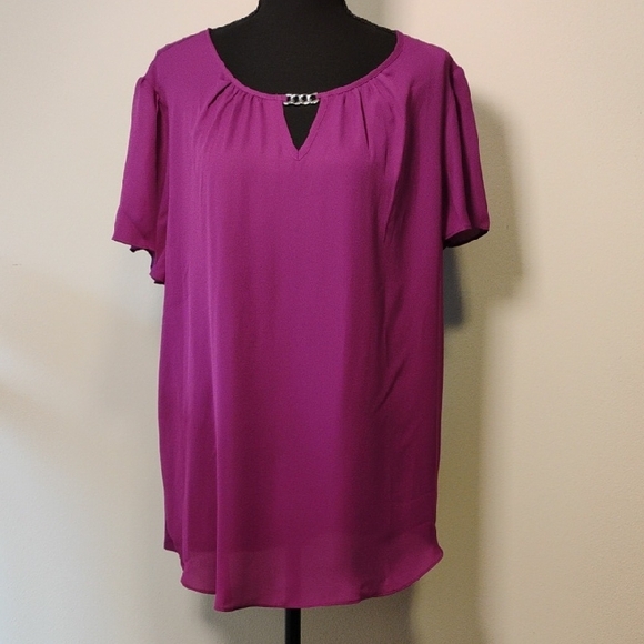 Fortune+Ivy Purple Women's Blouse - Picture 1 of 4